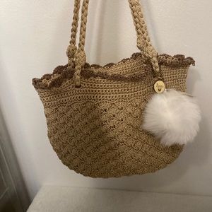 Luna woven shoulder bag